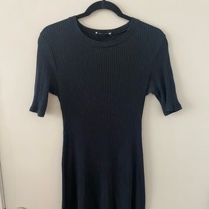 Zara Black Ripped Mini Dress, Size Large